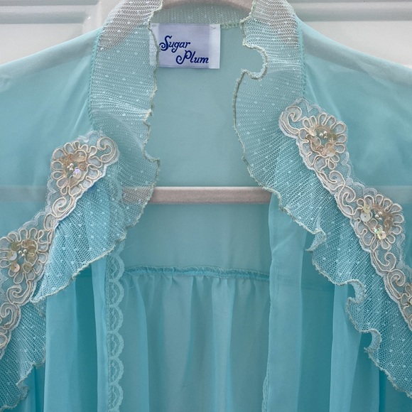 Vintage Sugar Plum Lingerie Long Sheer Peignoir Size Small - Picture 15 of 15